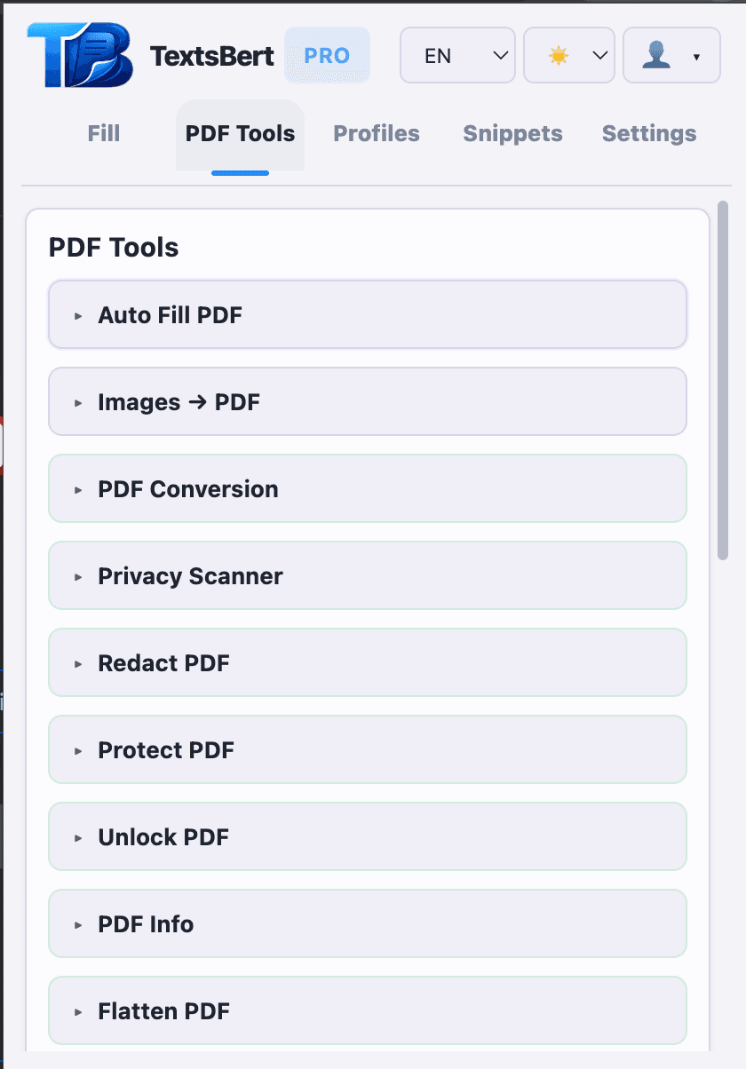 PDF tools and Auto Fill PDF
